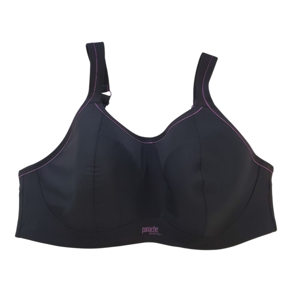 Panache Black Bra with Pink Trim